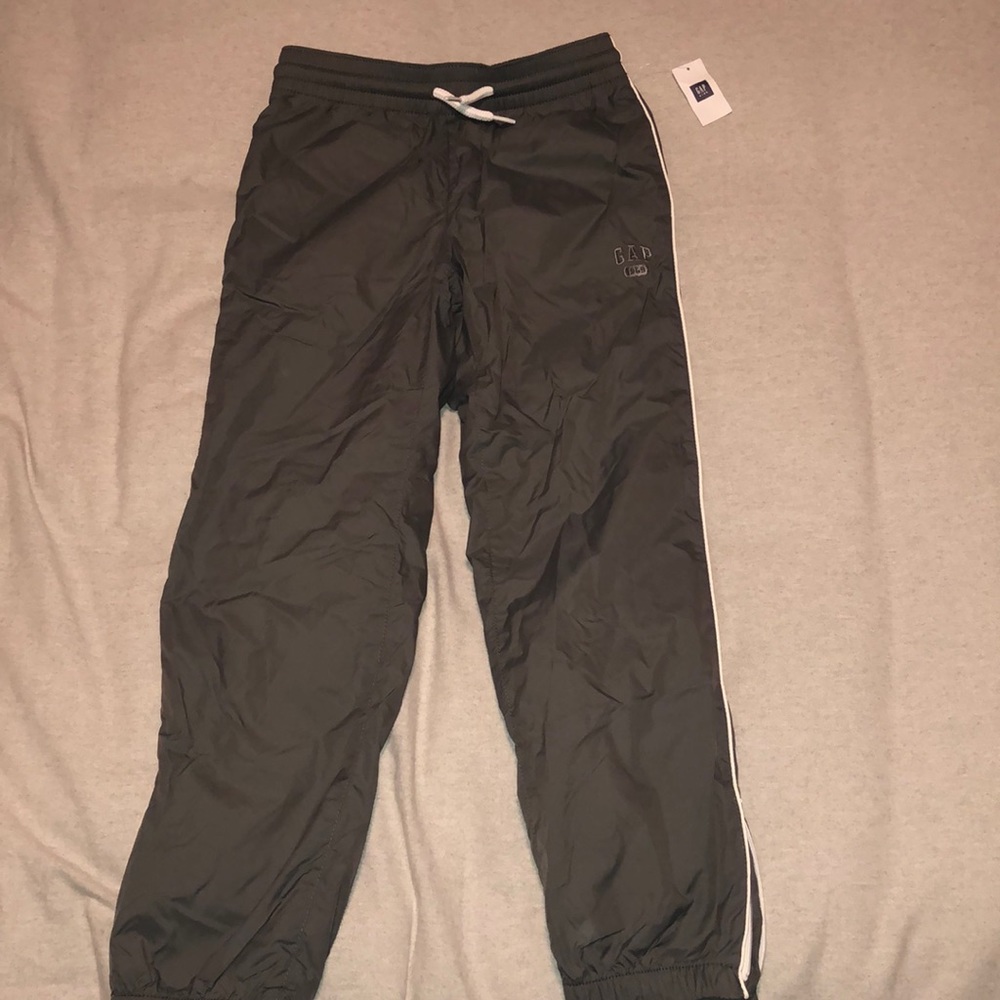 Gap Kids Boys dark gray nylon track pants